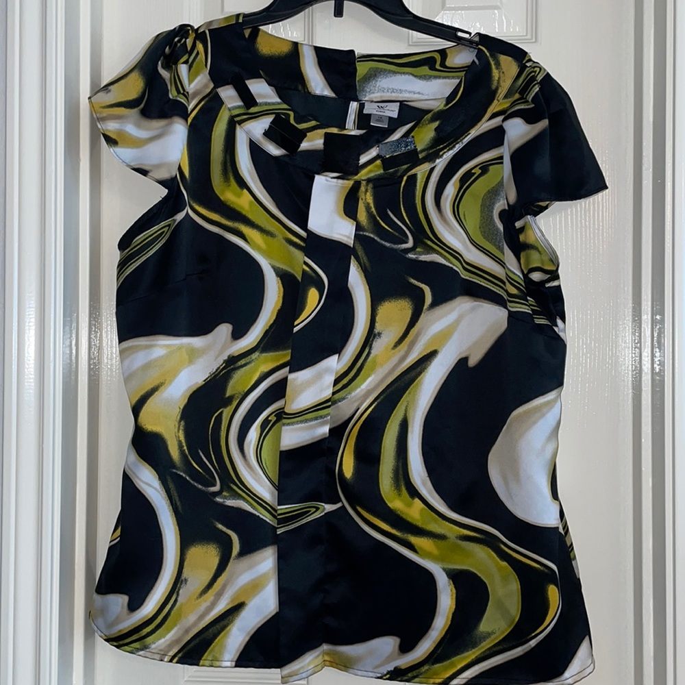 Worthington‎ 1X yellow swirl blouse